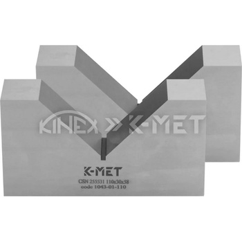 K-MET Закален V-образен блок с единична V-образна форма K-MET 1043-01-140 - 1x90°, 140 mm (чифт) (1043-01-140)