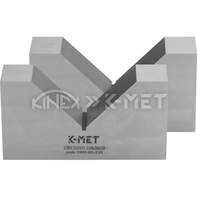 K-MET Закален V-образен блок с единична V-образна форма K-MET 1043-01-140 - 1x90°, 140 mm (чифт) (1043-01-140)
