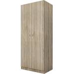 Bogdan Furniture I Двукрилен гардероб Mod 1001, Сонома тъмна