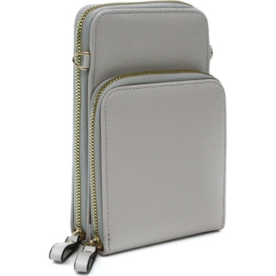 Svetlosivá zipsová dámska kabelka cez telo Sanford