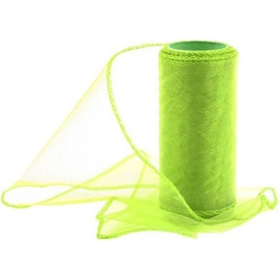 Organza obšitá 12cm - 9,14 m /celá role/, nevšední obal na dárky, na ozdobu aut svatebčanů, dveří i slavnostní tabule sv.zelená – Hledejceny.cz