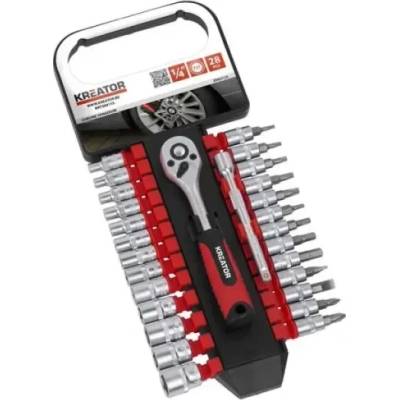 Kreator Комплект тресчотка с накрайници Kreator KRT500115/ 28 части (KRT500115)