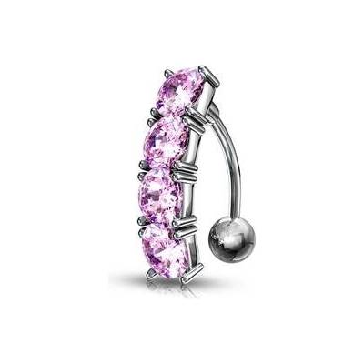 Šperky4U piercing do pupíku s kamínky WP01075-P