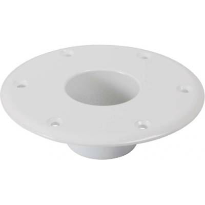 Bílá hliníková základna pro trubku 60 mm s montáží do podlahy 801375