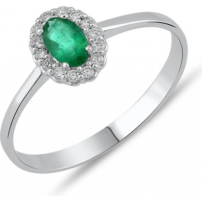 Lillian Vassago Prsten se smaragdem a brilianty bílé zlato LLV11 SMR5730 02 EMR