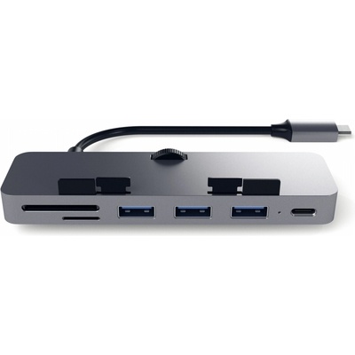 Satechi Алуминиев USB-C хъб и четец за SD/microSD карти за iMac 2017, iMac Pro, iMac 2019 - Satechi Aluminium USB-C Clamp Hub Pro (тъмносив) (ST-TCIMHM (351682))