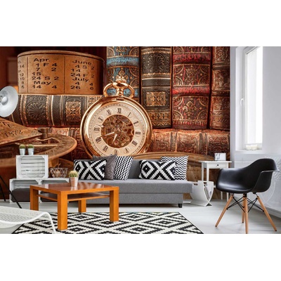 DIMEX ART Самозалепваща се флизелинова фототапета винтидж джобен часовник 375 x 250 см