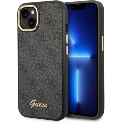 GUESS Гръб Guess PC/TPU 4G Metal Camera Outline Case за iPhone 14 - Черен