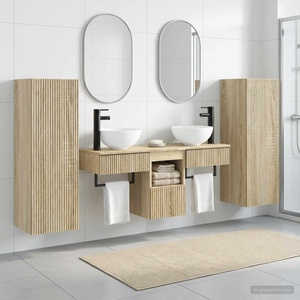 vidaXL Комплект мебели за баня 5 бр. Дъб сонома 33 x 34, 5 x 100 см (3405965)