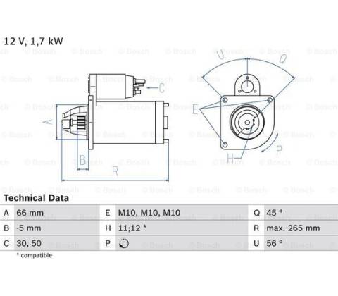 BOSCH Štartér 0986013240