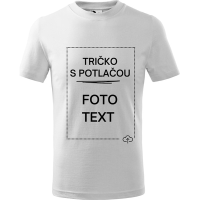 Detské tričko s potlačou biela