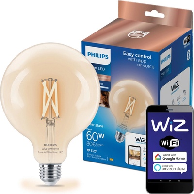 Philips WiZ LED filam.globe G125 7W/60W E27 TW 806lm Dim