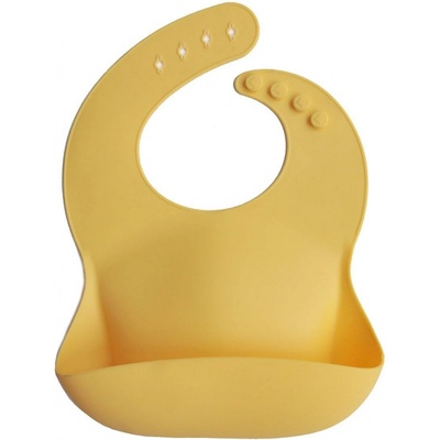 Mushie silikónový podbradník mineral yellow