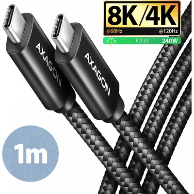 Cable USB4 C-C, M-M, 1m, 8K, AXAGON BUCM4X-CM10AB (BUCM4X-CM10AB)