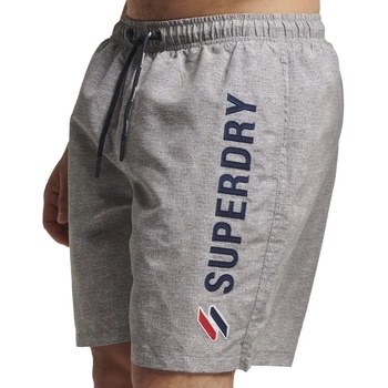 Superdry Бански гащета Superdry Code Applque 19Inch swimming shorts - Grey (Silver Grey Grit)