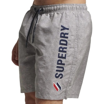Superdry Бански гащета Superdry Code Applque 19Inch swimming shorts - Grey (Silver Grey Grit)