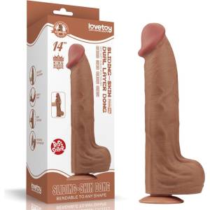 Lovetoy Донг с подвижна кожа, кафяв, 14