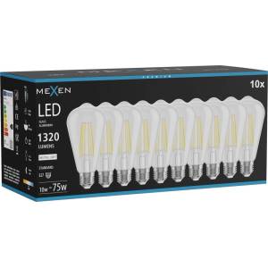 Mexen Vintis 10x LED нажежаема жичка крушка E27, ST64, 10W, Неутрална - 4000K, 1320 lm, (L152-E27-1040-00x10)