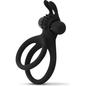 EasyToys - вибриращ пръстен за пенис и тестиси - черен