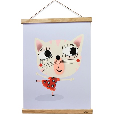 Art print plagát Skibi A3 - Amelína tancuje - dubová lišta uni