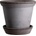Bergs Potter Саксия Flora с поставка 14 см сива (FG14S)