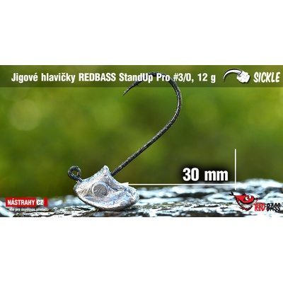 REDBASS Neváznoucí jigová hlava StandUp Pro Sickle vel.3 28 - 33mm 12g 5 ks