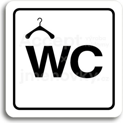 ACCEPT Piktogram šatna, WC - bílá tabulka - černý tisk