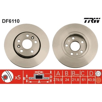 Brzdový kotúč TRW DF6110