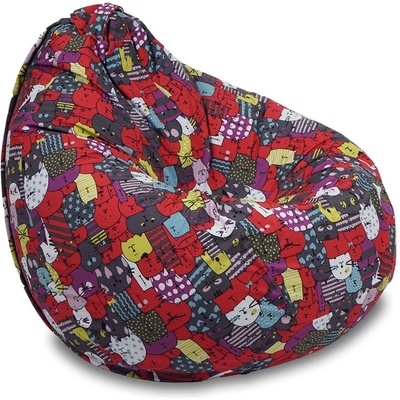 Pufrelax Пуф круша 320л. , Nirvana Grande, Водоустойчив, Перящ се калъф, принт, Cattitude