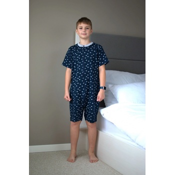 Detský overal Hlboký oceán bielošedé prúžky