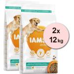 Iams кучешка храна за възрастни с ниско съдържание на мазнини, пиле 2 x 12 кг