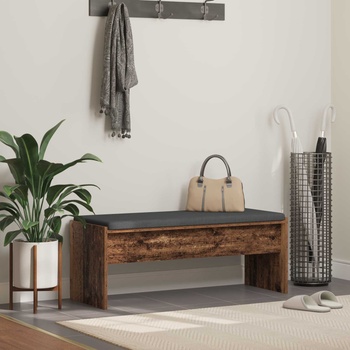 vidaXL Пейка за коридор с възглавница Старо дърво 100 x 38 x 46 см (891566)