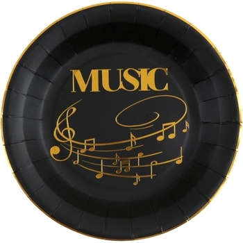 Santex Хартиени чинии - Музика, черно