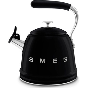 SMEG Свирещ чайник Smeg CKLW2001BL, 2.3 л, Индукция, Ненагряваща се дръжка, Стомана, Черен (CKLW2001)