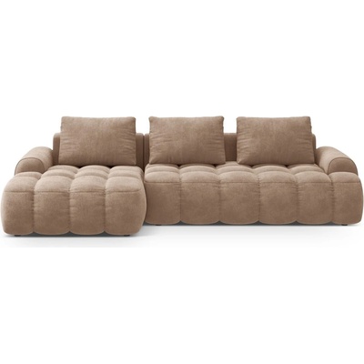 Cosmopolitan Design Светлокафяв кадифен сгъваем/с място за съхранение ъглов диван (ляв ъгъл) Linz - Cosmopolitan Design (COS_LCF_120_F1_LINZ2)