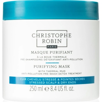 Christophe Robin Purifying Mask with Thermal Mud почистваща маска за коса, изложена на замърсен въздух 250ml