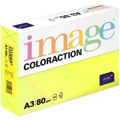 Image Coloraction A3 80 g papír barevný reflexní žlutý 500 listů