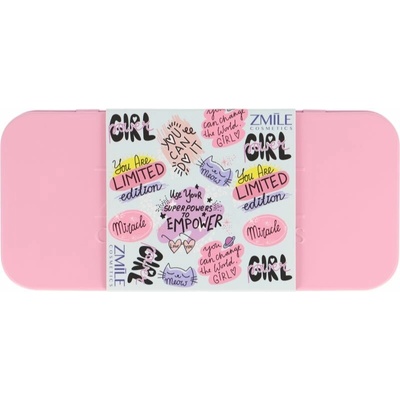 Zmile Cosmetics Beauty Magical Metal Pencil Box Light Rose očné tiene 1,4 g + očná linka 0,25 g + očná linka 0,25 g + lesk na pery 3 ml kozmetická darčeková sada