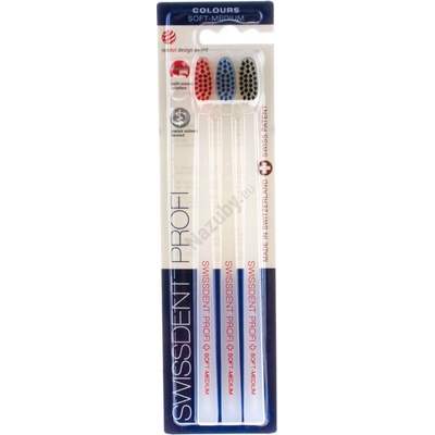 Swissdent Colours zubné kefky soft-medium 3 ks
