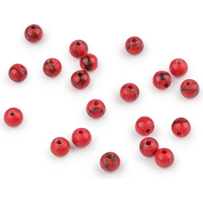 Stoklasa Tykrys červený syntetický, minerální korálky Ø4 mm tyrkys červený