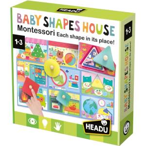 Headu Образователна игра Headu - Бебешка къща от разноцветни форми, 9 части (HMU57854)