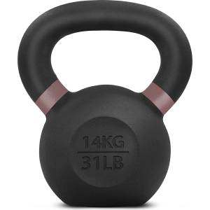 Yes4All Unisex Adult Kettlebell Weights with Wide Handles and Flat Bottoms, Powder Coated, Ball Handle, F - Brown - 14 kg - Z9TZ (Z9TZ)