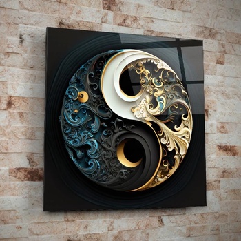 Art gift Стъклено арт пано Ин и Ян - баланс и хармония в интериора