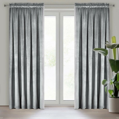 Design 91 ZATEMŇOVACÍ ZÁVĚS NA PÁSCE ROSA 135X300 CM STŘÍBRNÁ