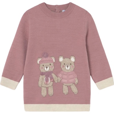 MAYORAL dívčí úpletové šaty s medvídky růžová – Zboží Dáma