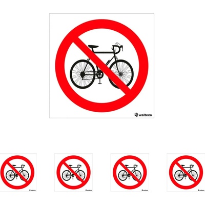 Walteco Zákaz vstupu s koly - symbol, 90x90mm, samolepka Množství: 5 ks , 20115BP1