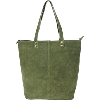 Made In Italy kožená kabelka v úprave semiš 768 zelená