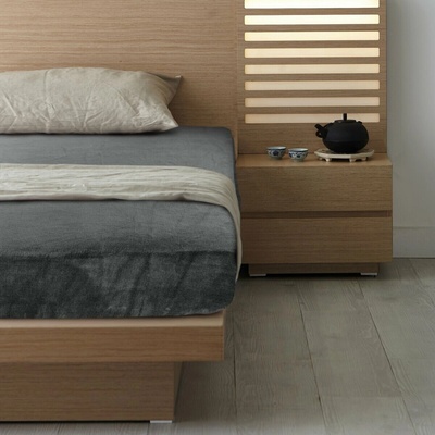 Eurofirany Teplá mikro plyšová plachta FLANO antracit Mikroplyš 200x220