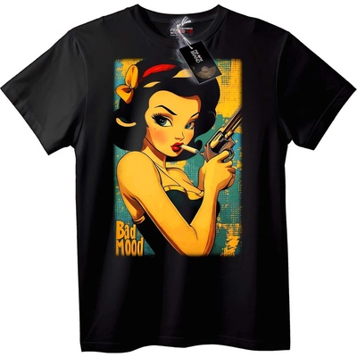 NOONEBRAND Тениска Лошо Настроение Pin-Up - 5XL, Black