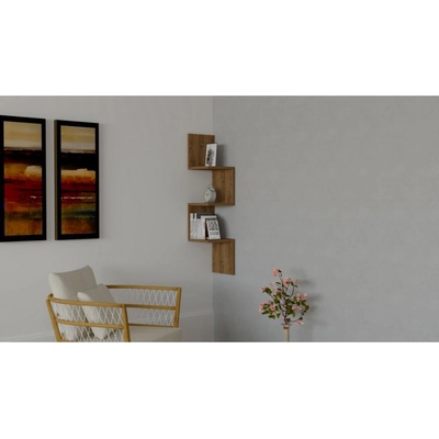 Asir Rohová nástenná polica ZIKZAK 105,5x25 cm hnedá AS0495